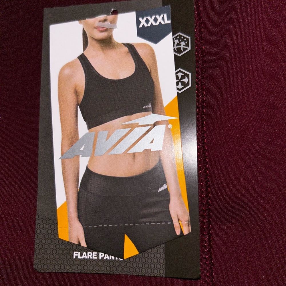 NWT Avia Burgundy Flare Yoga Pants - Picture 5 of 6